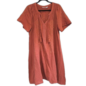 Lucky Brand Embroidered Cotton Shift Dress Size M